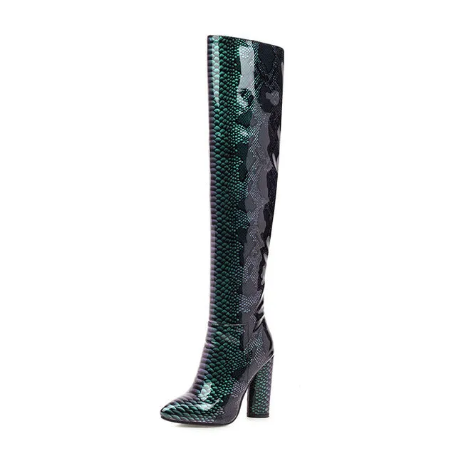 MEMUNIA 2020 Bestseller Over-the-Knee-Stiefel für Damen mit spitzer Schuhspitze, High Heels, Party- und Abendschuhe, Herbst-Winter-Oberschenkelstiefel, Damenmode von Fashion Nova