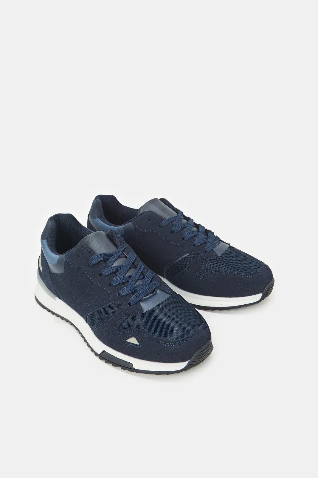 Herren Sneaker mit Farbblockierung und Schnürung in Marineblau