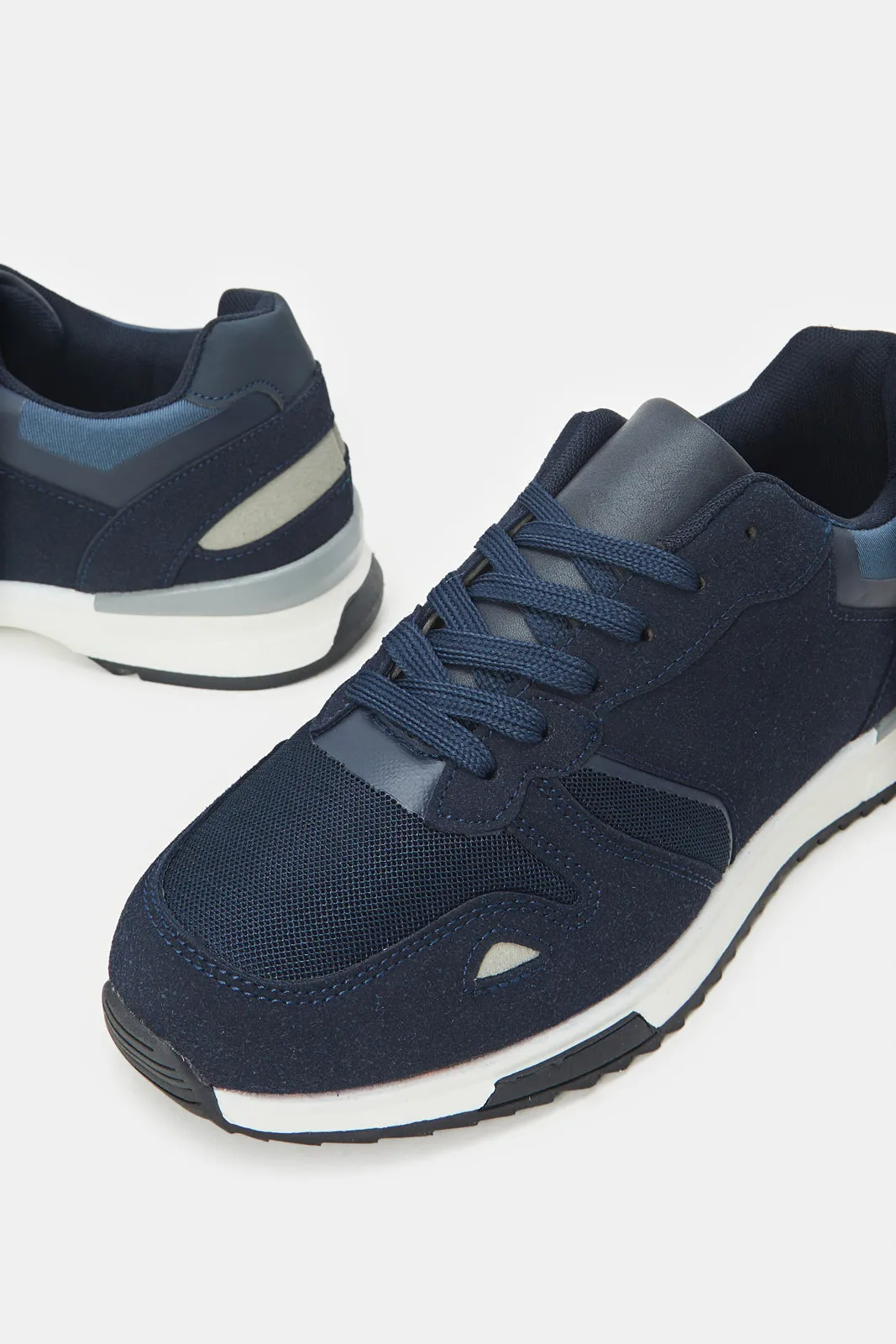 Herren Sneaker mit Farbblockierung und Schnürung in Marineblau