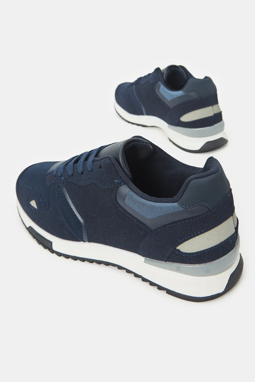 Herren Sneaker mit Farbblockierung und Schnürung in Marineblau
