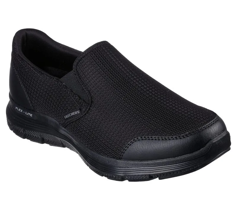 Herren Skechers Flex Advantage 4.0 Tuscan 232230W Schwarze Slip-On Turnschuhe in weiter Passform