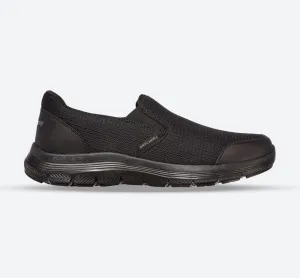 Herren Skechers Flex Advantage 4.0 Tuscan 232230W Schwarze Slip-On Turnschuhe in weiter Passform