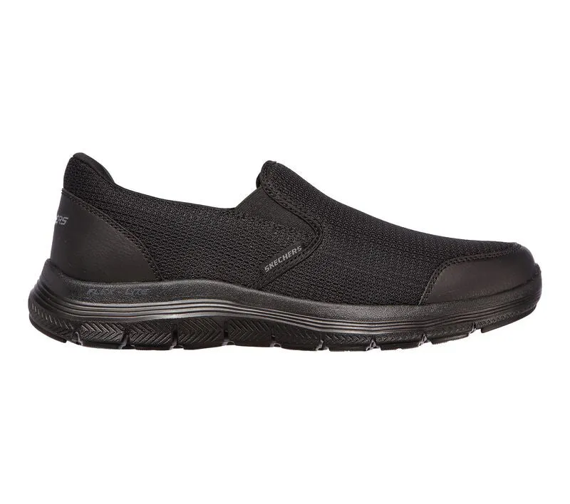 Herren Skechers Flex Advantage 4.0 Tuscan 232230W Schwarze Slip-On Turnschuhe in weiter Passform