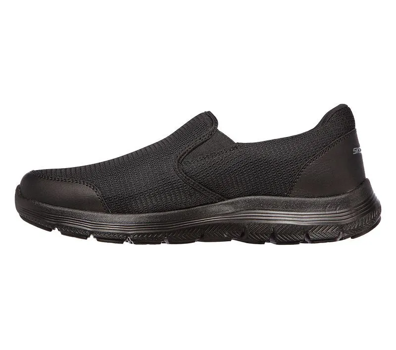 Herren Skechers Flex Advantage 4.0 Tuscan 232230W Schwarze Slip-On Turnschuhe in weiter Passform