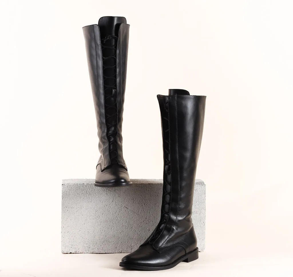 Milano Tall - Schwarzes Leder