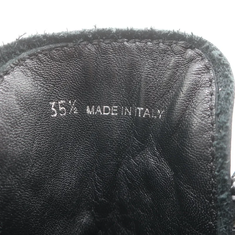 Miu Miu Nevermind Kristallbesetzte Kampfstiefel Schwarzes Leder Größe 35.5