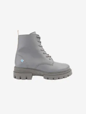 Meine Combat Corn Leder Vegane Stiefel | Grau