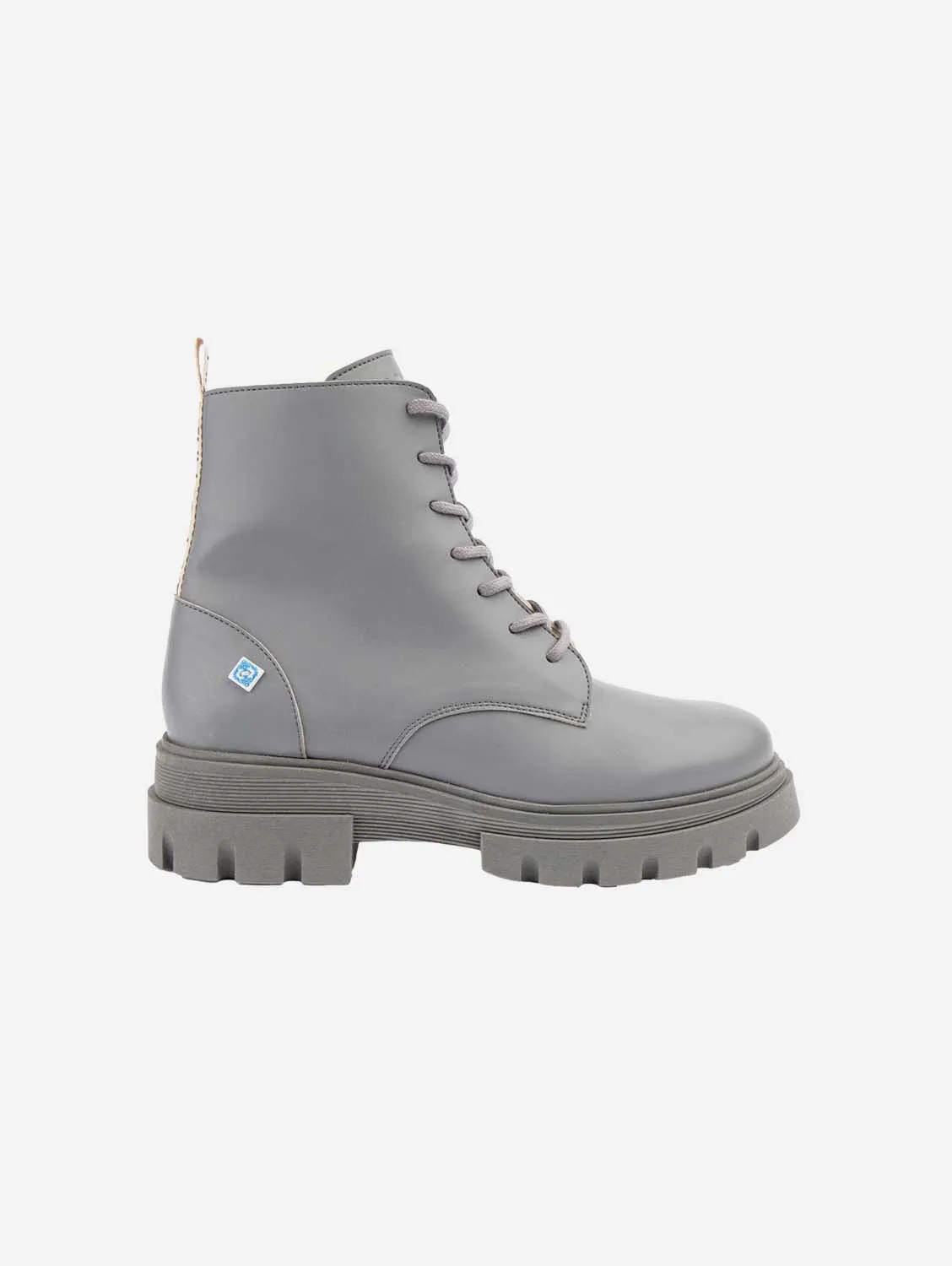 Meine Combat Corn Leder Vegane Stiefel | Grau