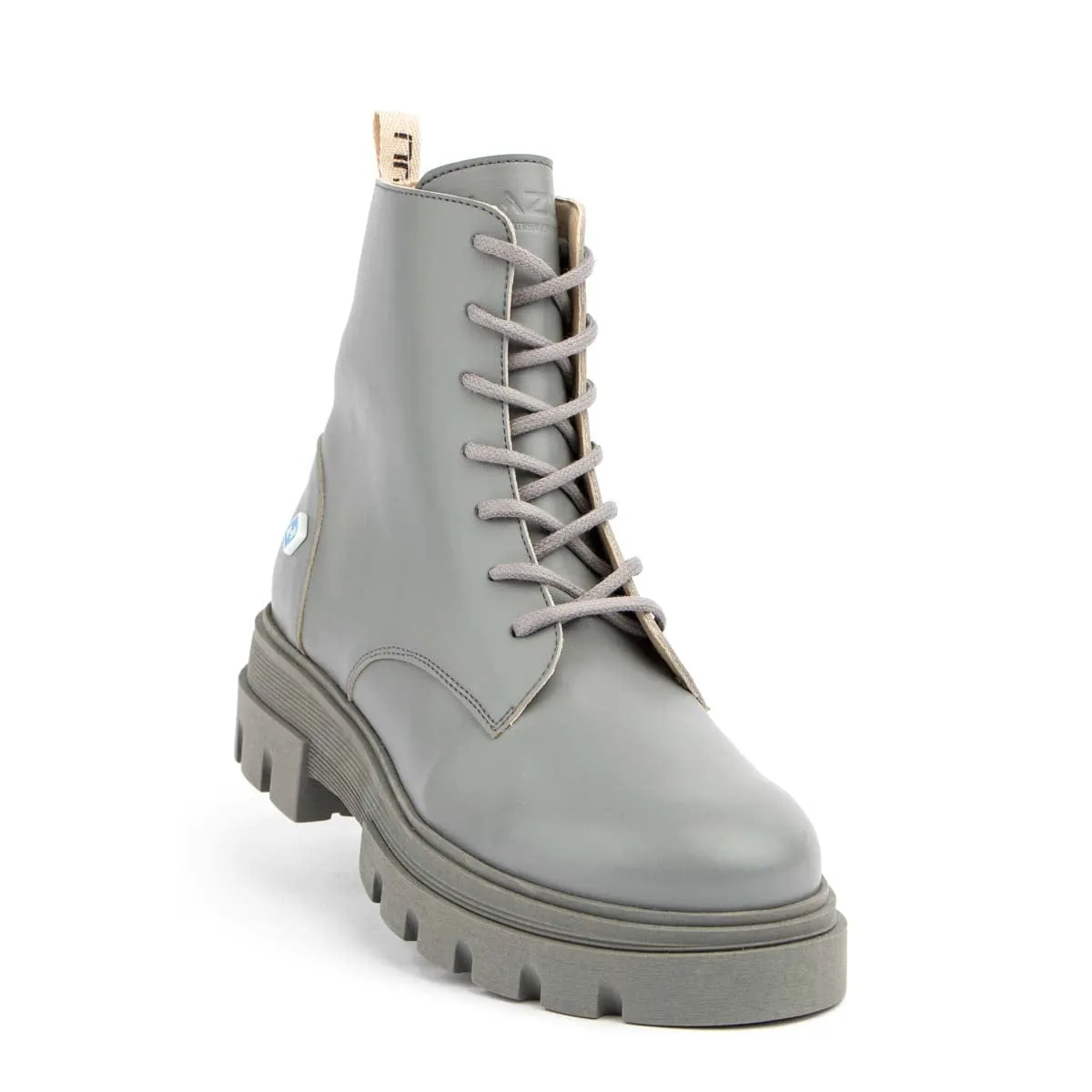 Meine Combat Corn Leder Vegane Stiefel | Grau