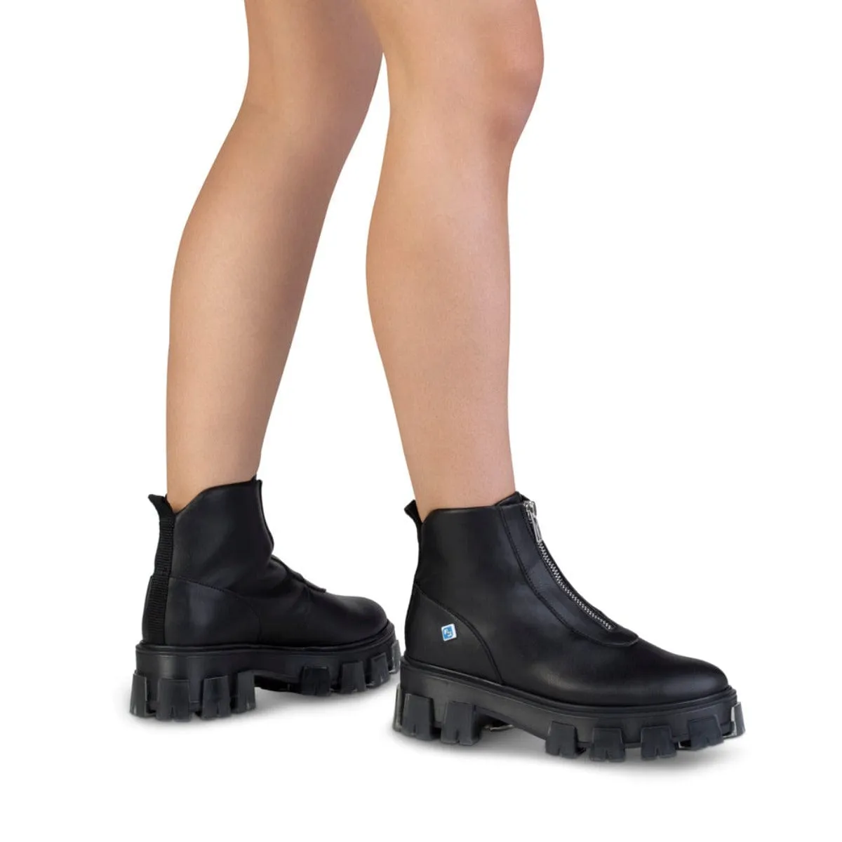Meine Tanker Zip Vegan Leder Chelsea Stiefel | Schwarz