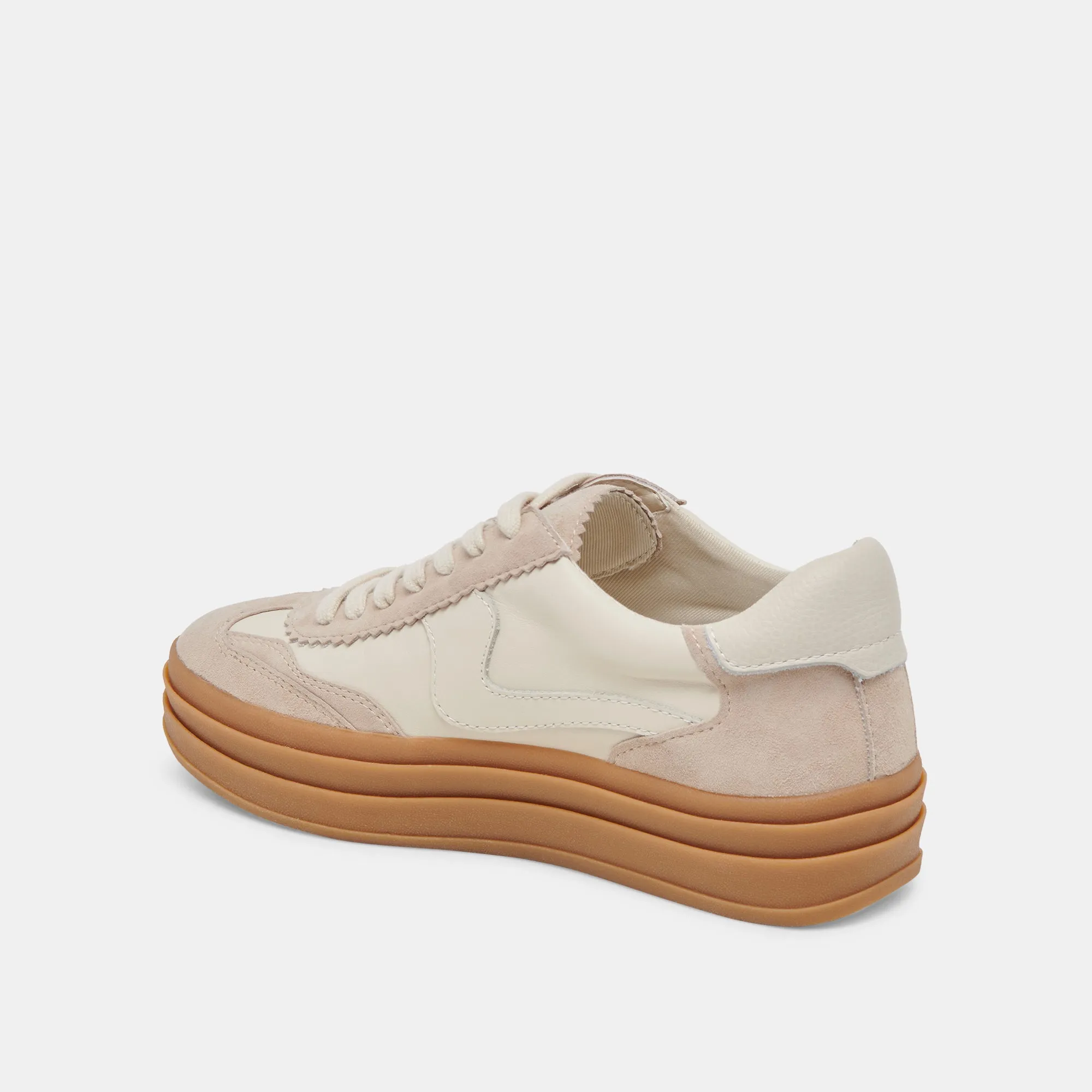 HINWEIS X SNEAKERS ELFENBEIN MULTI LEDER