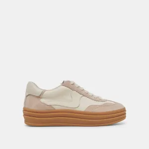HINWEIS X SNEAKERS ELFENBEIN MULTI LEDER