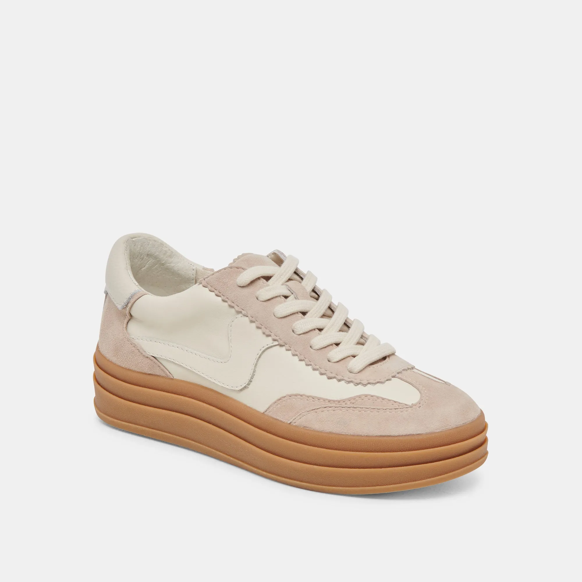 HINWEIS X SNEAKERS ELFENBEIN MULTI LEDER