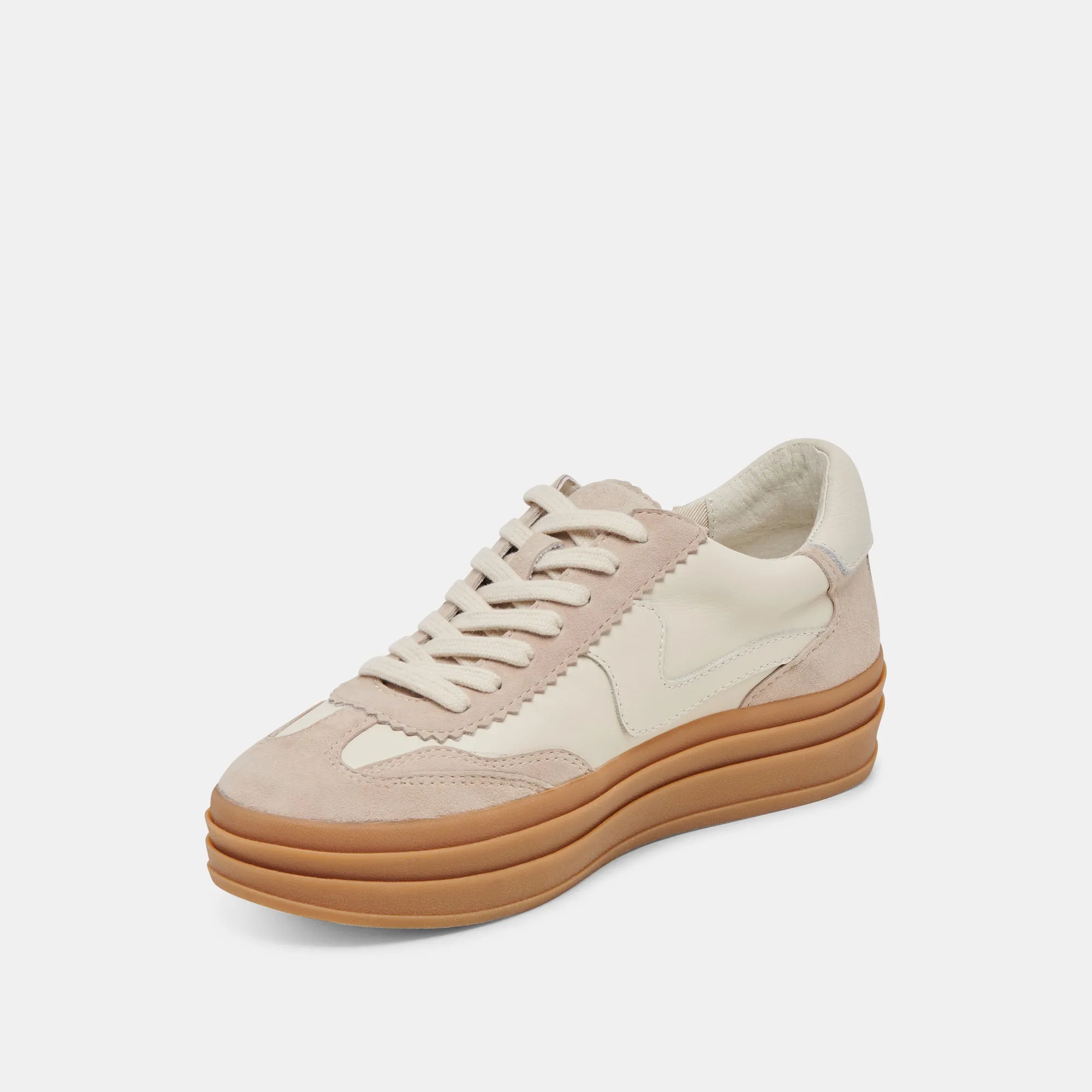 HINWEIS X SNEAKERS ELFENBEIN MULTI LEDER