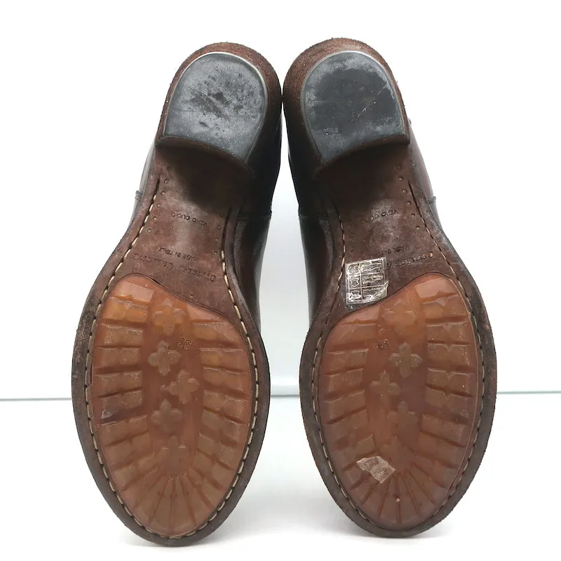 Officine Creative Chelsea Stiefel Braun Leder Größe 38 Mittlere Absatz Knöchelstiefel