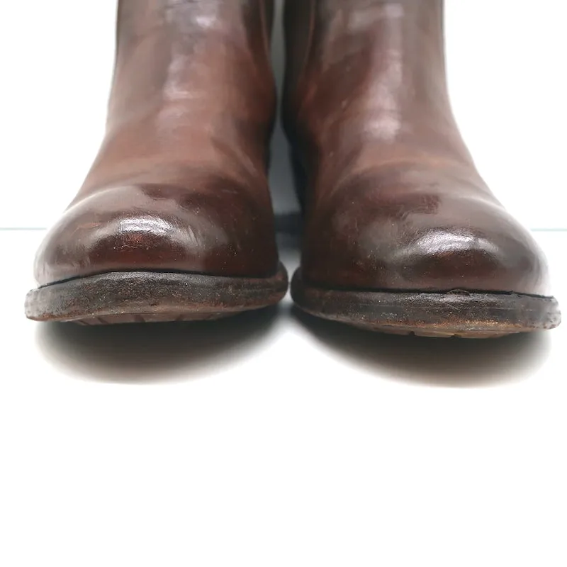Officine Creative Chelsea Stiefel Braun Leder Größe 38 Mittlere Absatz Knöchelstiefel