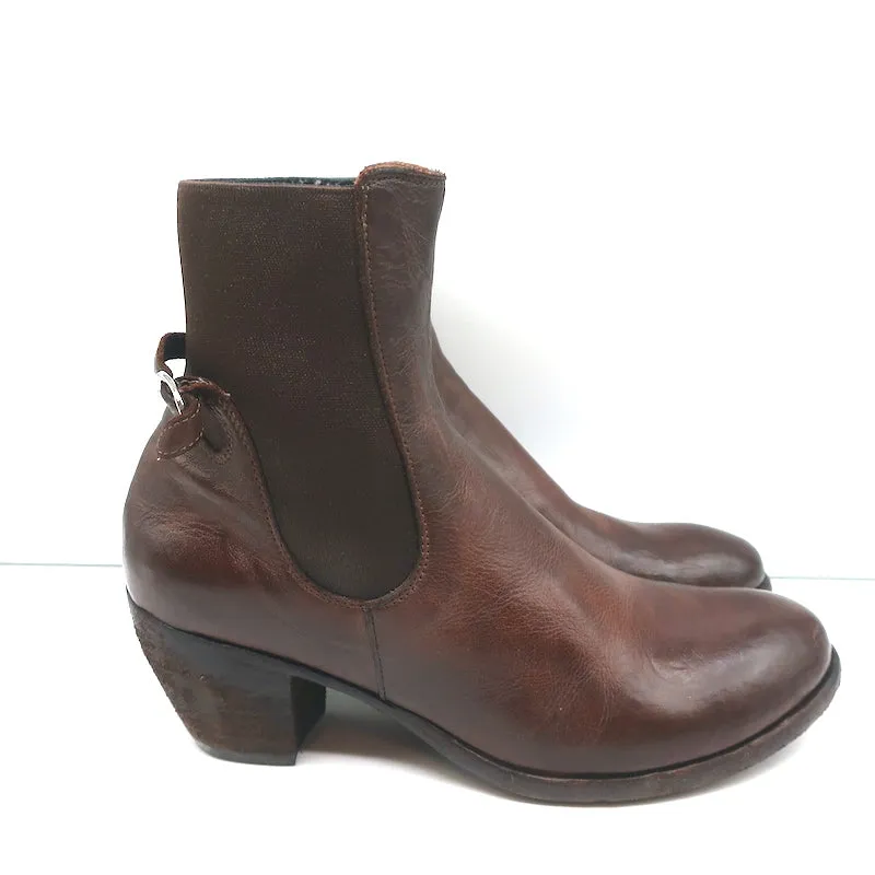 Officine Creative Chelsea Stiefel Braun Leder Größe 38 Mittlere Absatz Knöchelstiefel