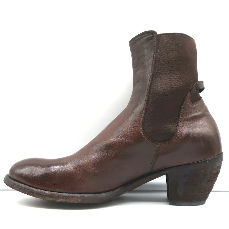 Officine Creative Chelsea Stiefel Braun Leder Größe 38 Mittlere Absatz Knöchelstiefel
