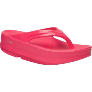 Oofos OOmega OOlala Sandale - Neon Beere Schuhe für Damen