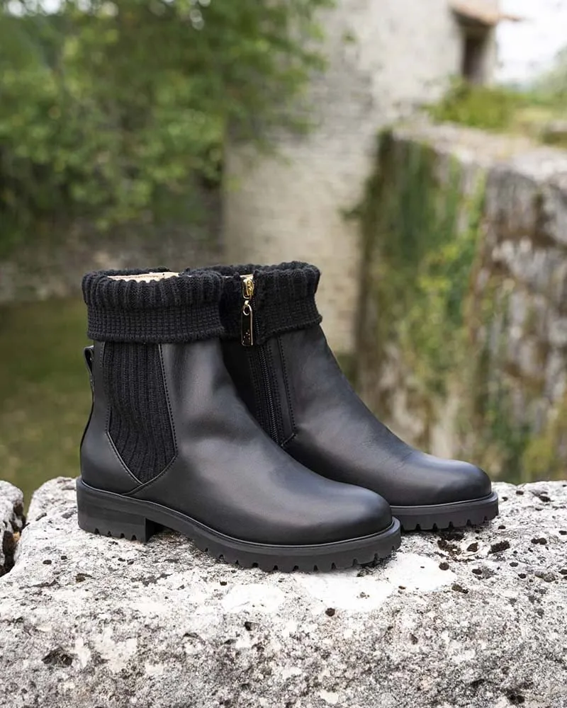 Oracle Veganes Leder Flache Chelsea-Stiefel | Schwarz