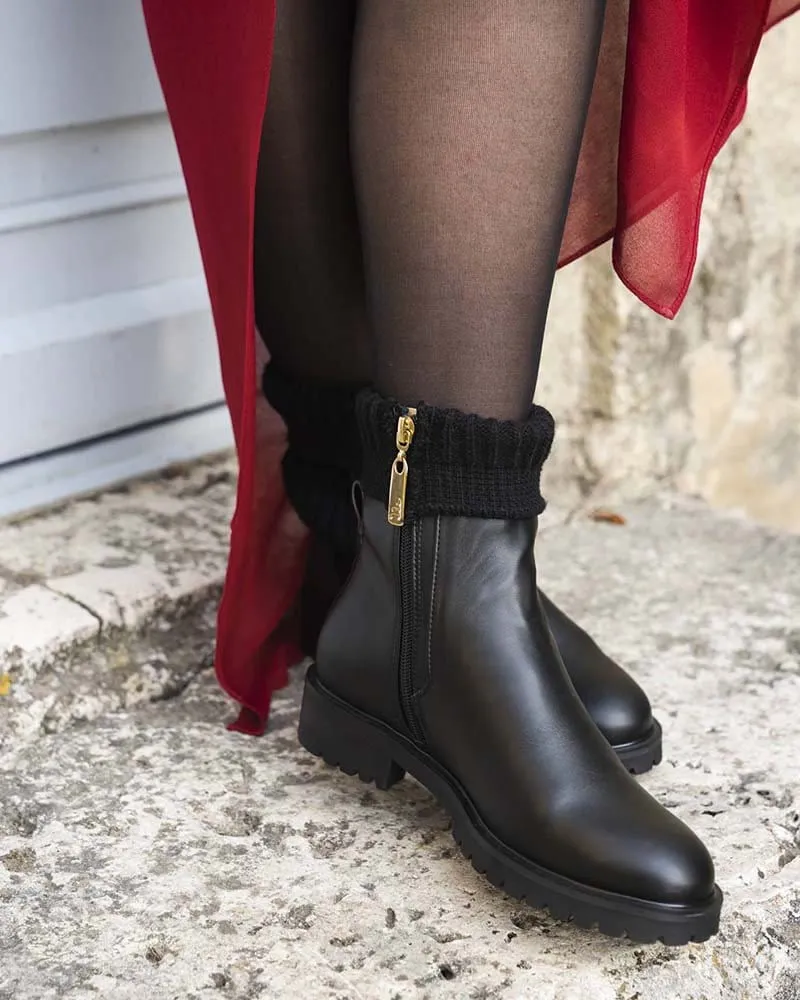 Oracle Veganes Leder Flache Chelsea-Stiefel | Schwarz