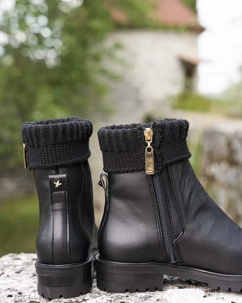 Oracle Veganes Leder Flache Chelsea-Stiefel | Schwarz