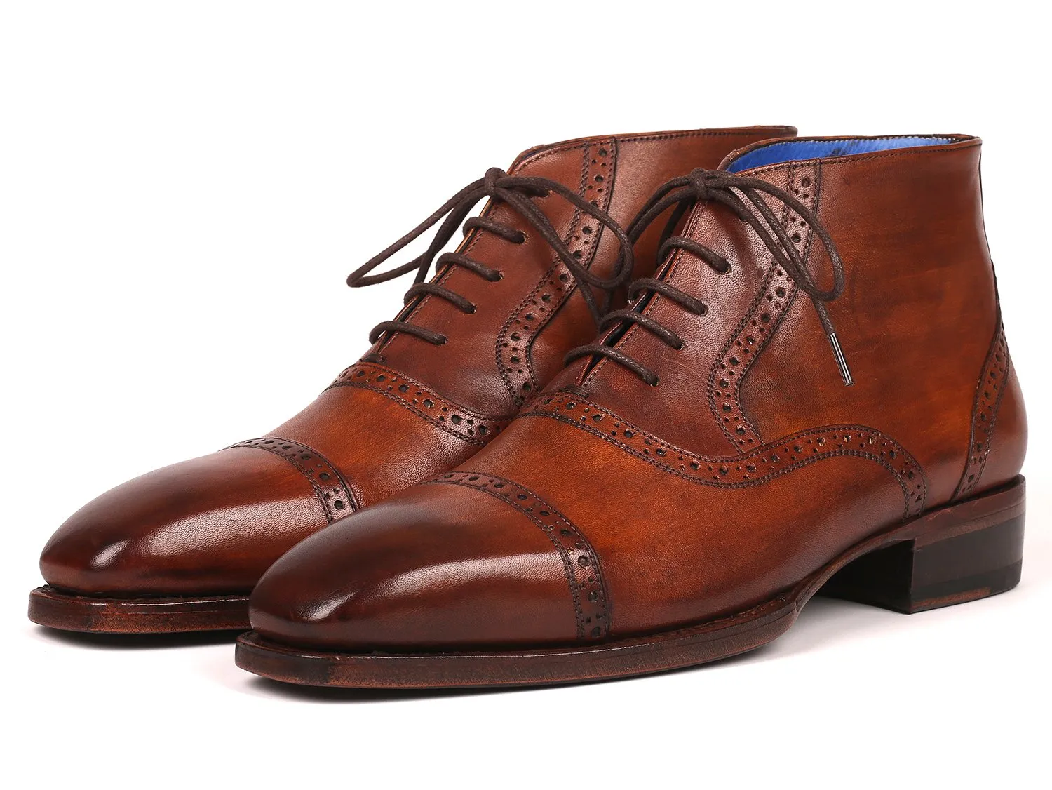 Paul Parkman Schuhe Paul Parkman Herren Cap Toe Stiefeletten in Antikbraun