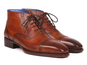 Paul Parkman Schuhe Paul Parkman Herren Cap Toe Stiefeletten in Antikbraun