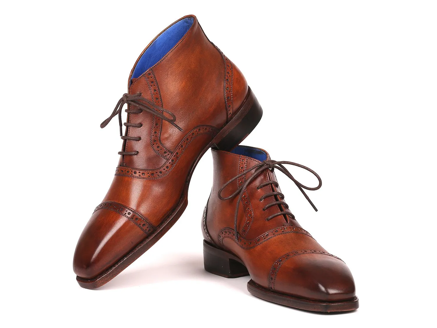 Paul Parkman Schuhe Paul Parkman Herren Cap Toe Stiefeletten in Antikbraun