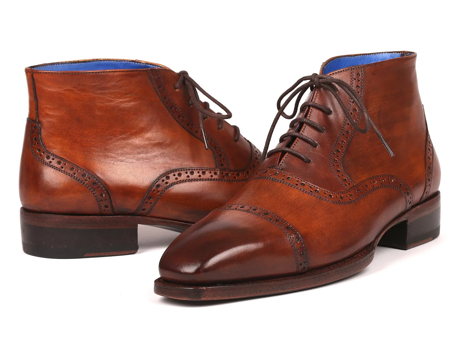 Paul Parkman Schuhe Paul Parkman Herren Cap Toe Stiefeletten in Antikbraun