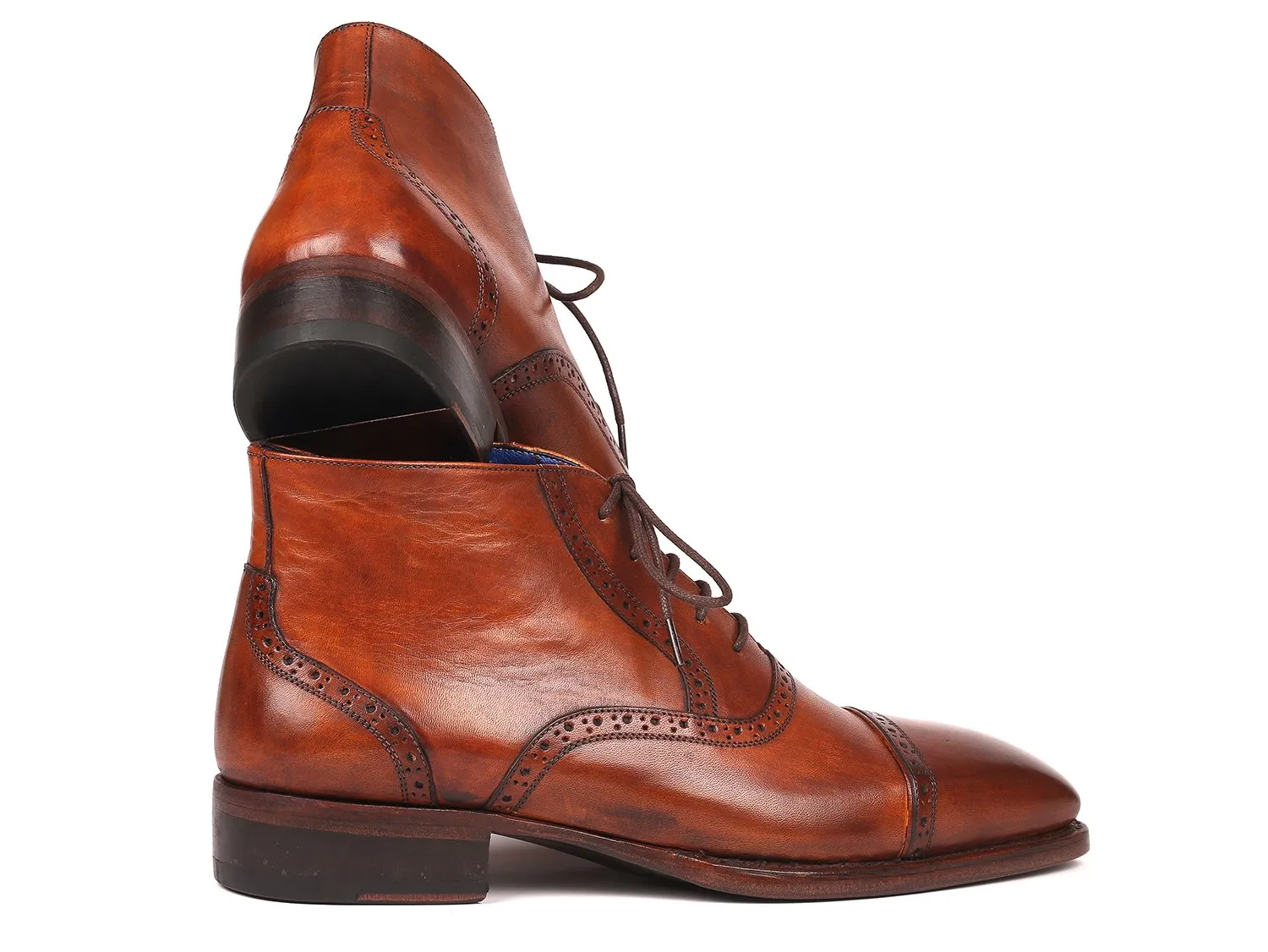 Paul Parkman Schuhe Paul Parkman Herren Cap Toe Stiefeletten in Antikbraun