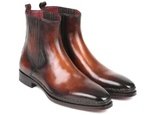 Paul Parkman Schuhe Paul Parkman Herren-Lederchelsea-Stiefel in Braun Gebürstet