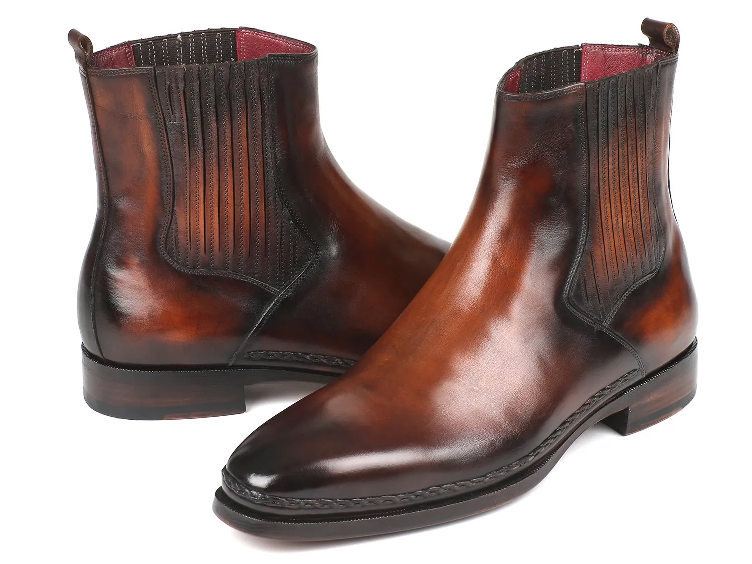 Paul Parkman Schuhe Paul Parkman Herren-Lederchelsea-Stiefel in Braun Gebürstet