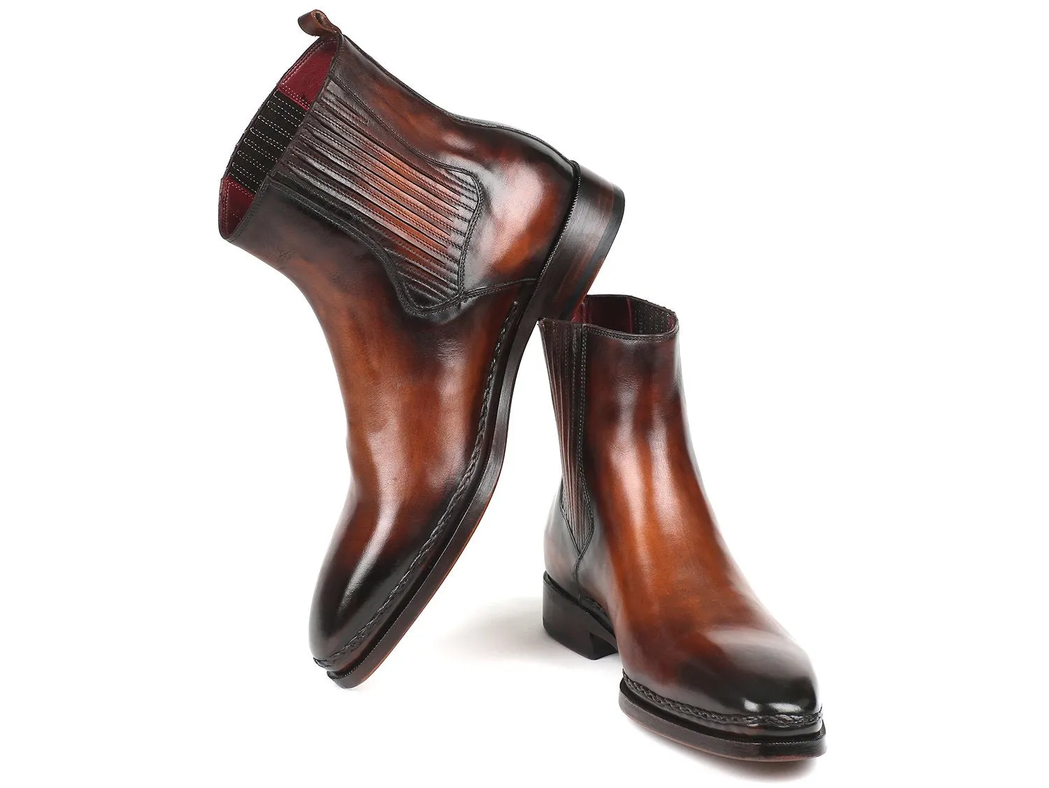 Paul Parkman Schuhe Paul Parkman Herren-Lederchelsea-Stiefel in Braun Gebürstet