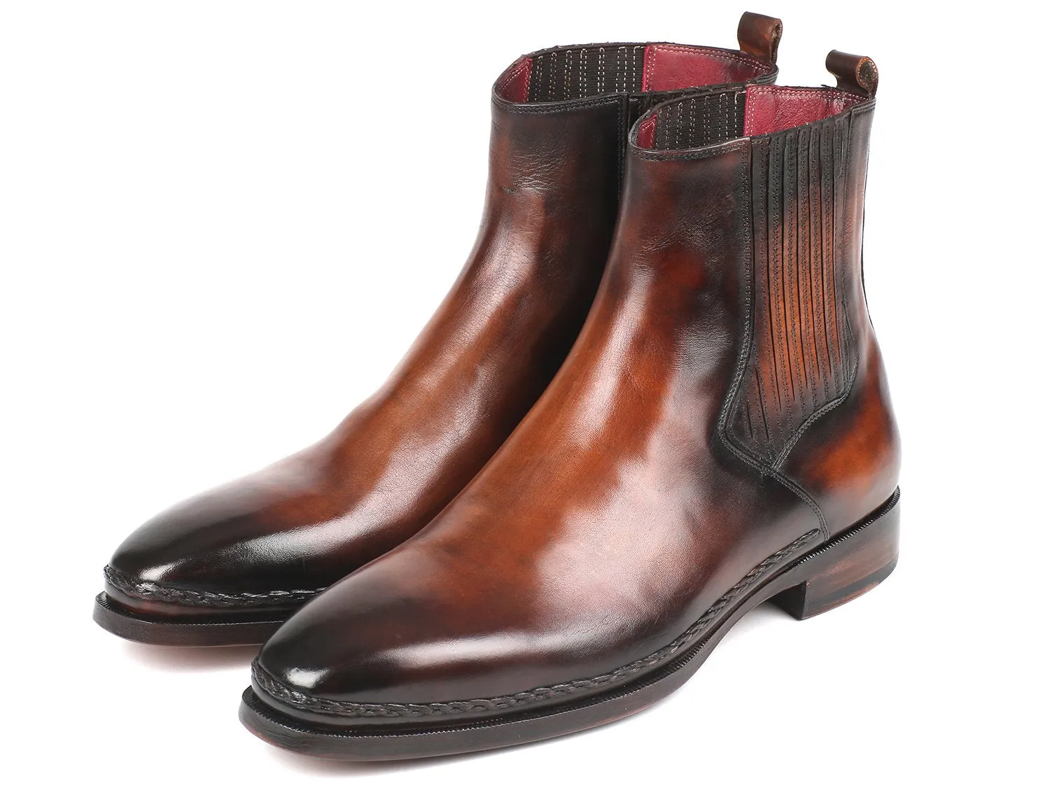 Paul Parkman Schuhe Paul Parkman Herren-Lederchelsea-Stiefel in Braun Gebürstet