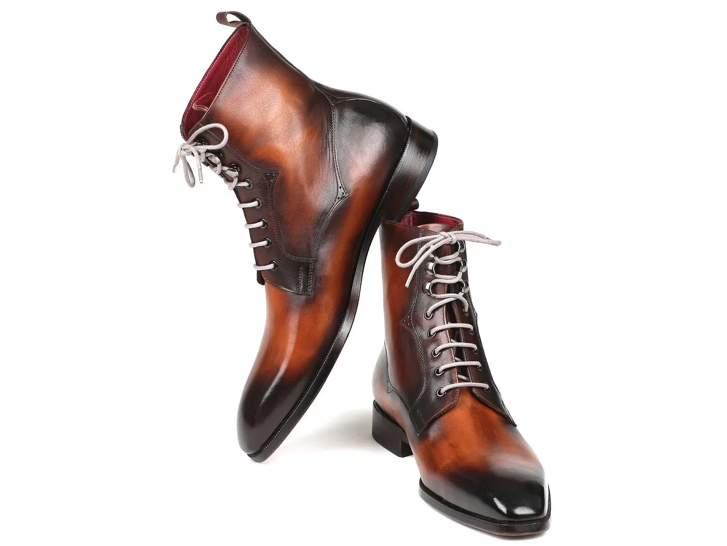 Paul Parkman Schuhe Paul Parkman Herren-Lederschnürstiefel in Braun Gebürstet