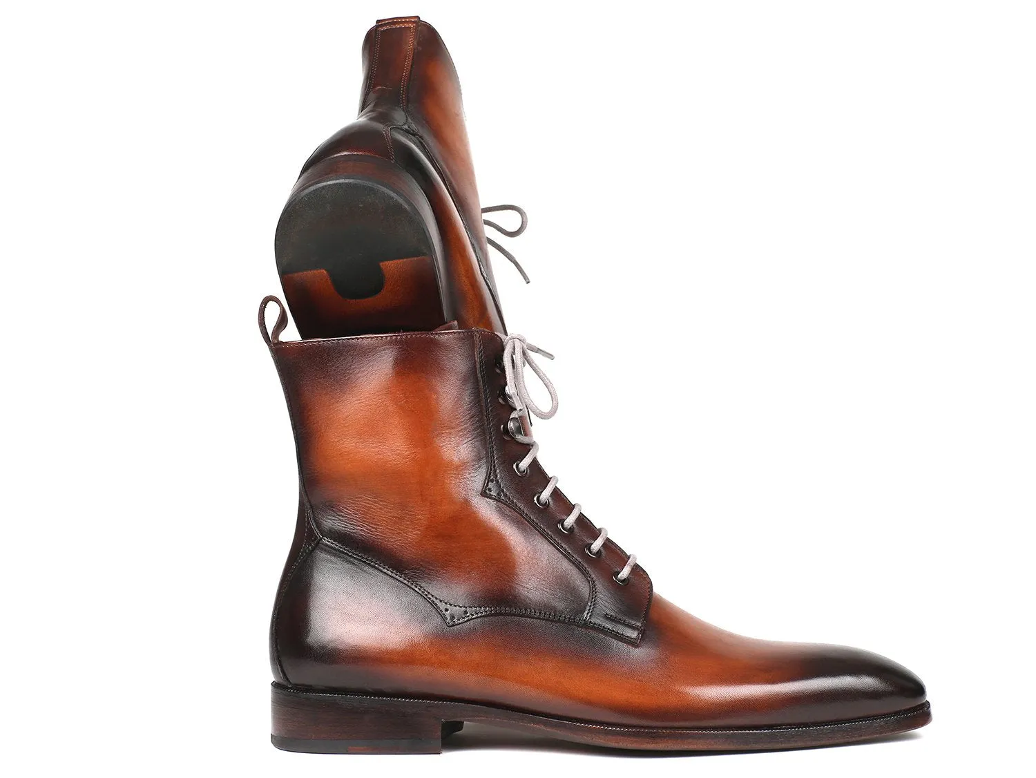 Paul Parkman Schuhe Paul Parkman Herren-Lederschnürstiefel in Braun Gebürstet