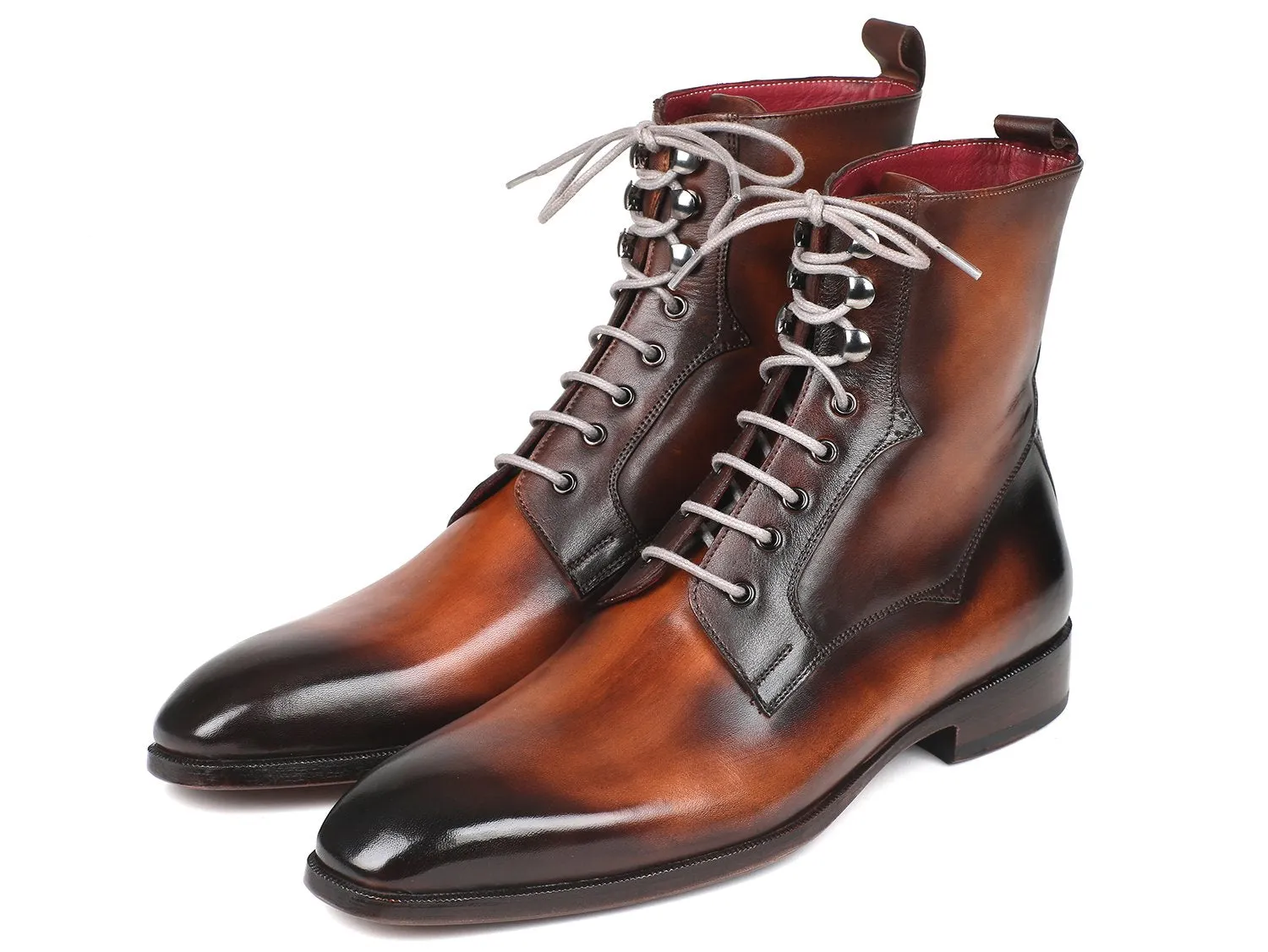 Paul Parkman Schuhe Paul Parkman Herren-Lederschnürstiefel in Braun Gebürstet