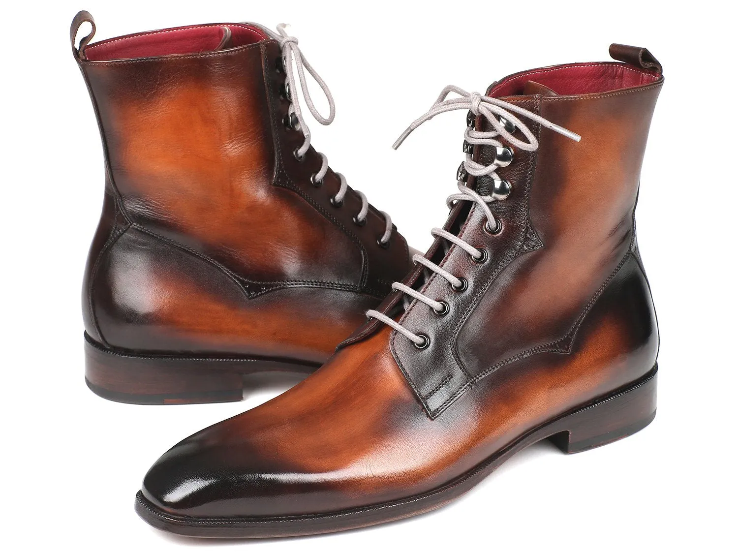 Paul Parkman Schuhe Paul Parkman Herren-Lederschnürstiefel in Braun Gebürstet