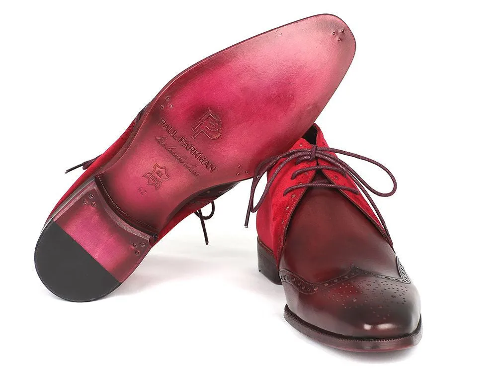 Paul Parkman Schuhe Paul Parkman Herren Wildleder & Leder Chukka Stiefel in Bordeaux
