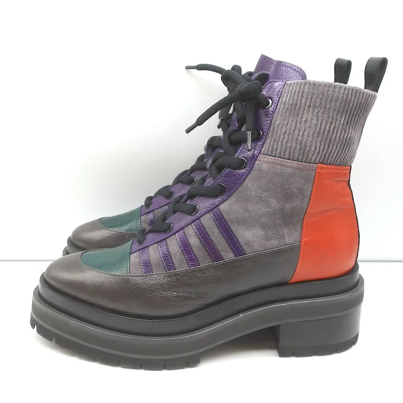Pierre Hardy Plateau-Schnürstiefel Nevada Grau Wildleder & Leder Größe 41