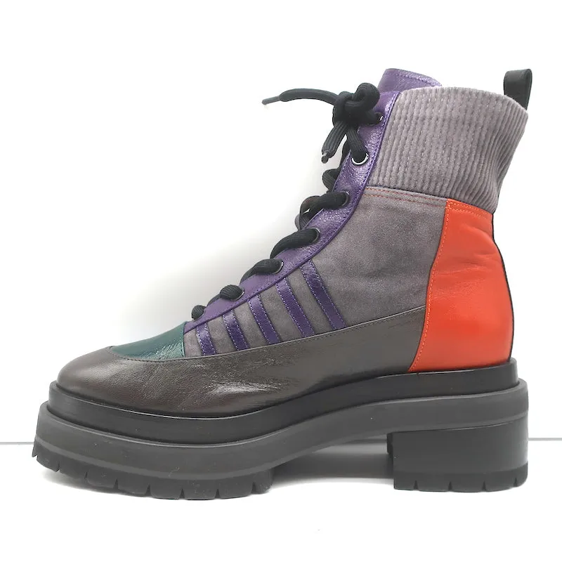 Pierre Hardy Plateau-Schnürstiefel Nevada Grau Wildleder & Leder Größe 41