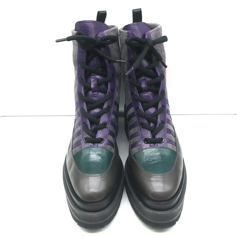 Pierre Hardy Plateau-Schnürstiefel Nevada Grau Wildleder & Leder Größe 41