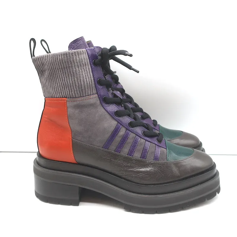 Pierre Hardy Plateau-Schnürstiefel Nevada Grau Wildleder & Leder Größe 41