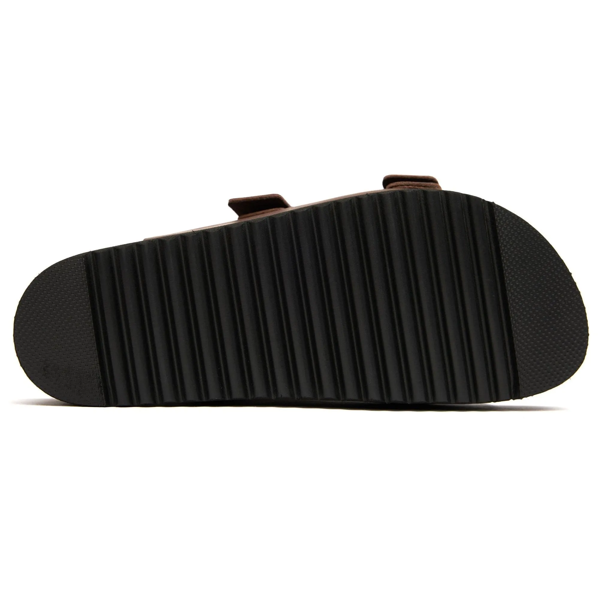 Plum Damen-Vegan-Fußbett-Sandalen | Braune Schildpattoptik