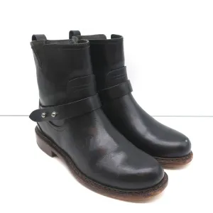 Rag & Bone Ashford Moto Stiefel Schwarz Leder Größe 36 Flache Knöchelstiefel