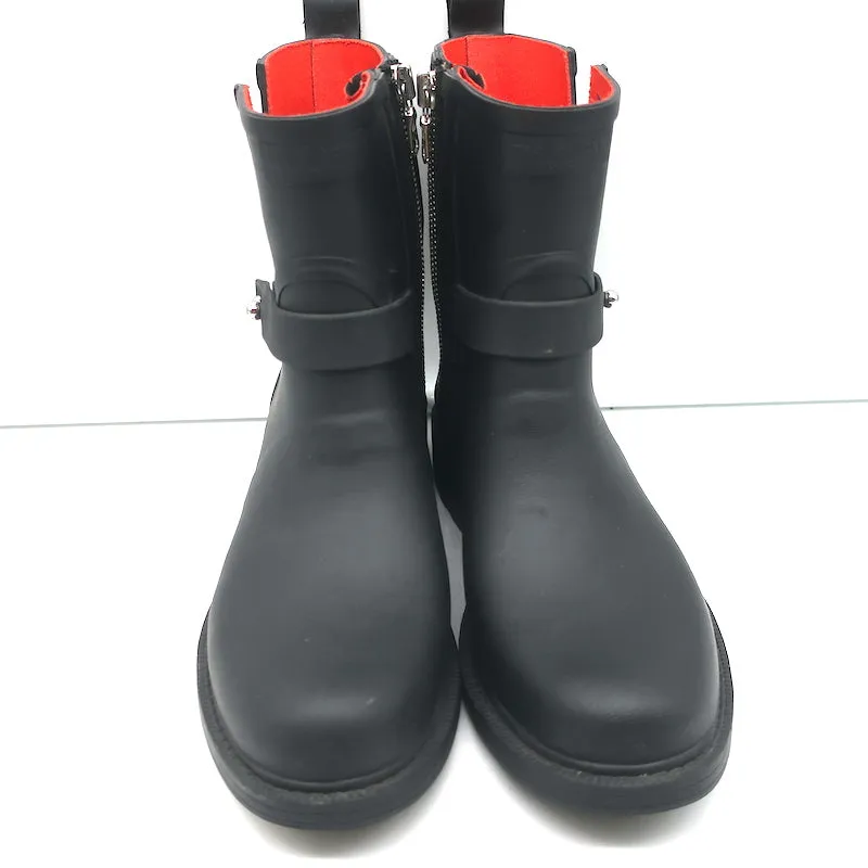 Rag & Bone Moto Regenstiefel Schwarz Gummi Größe 36