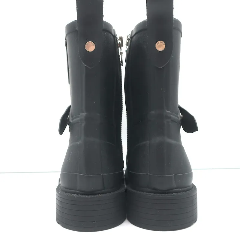 Rag & Bone Moto Regenstiefel Schwarz Gummi Größe 36