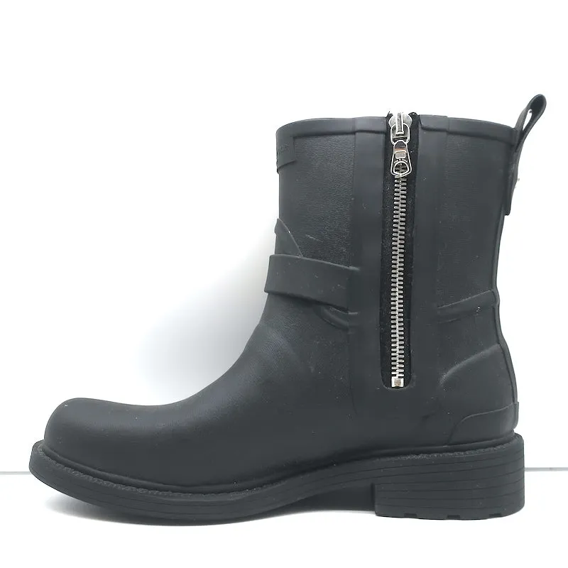 Rag & Bone Moto Regenstiefel Schwarz Gummi Größe 36