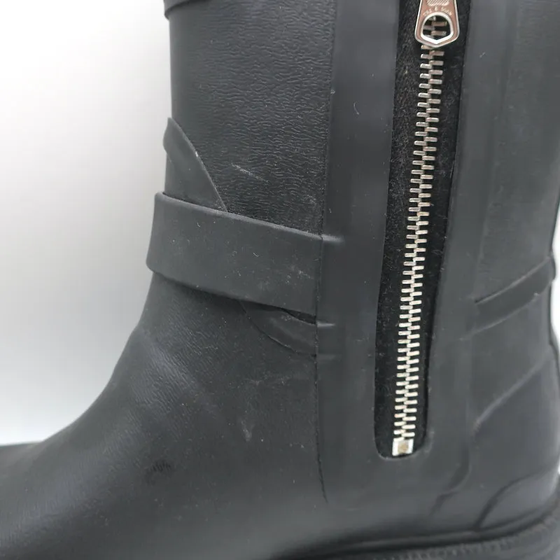 Rag & Bone Moto Regenstiefel Schwarz Gummi Größe 36